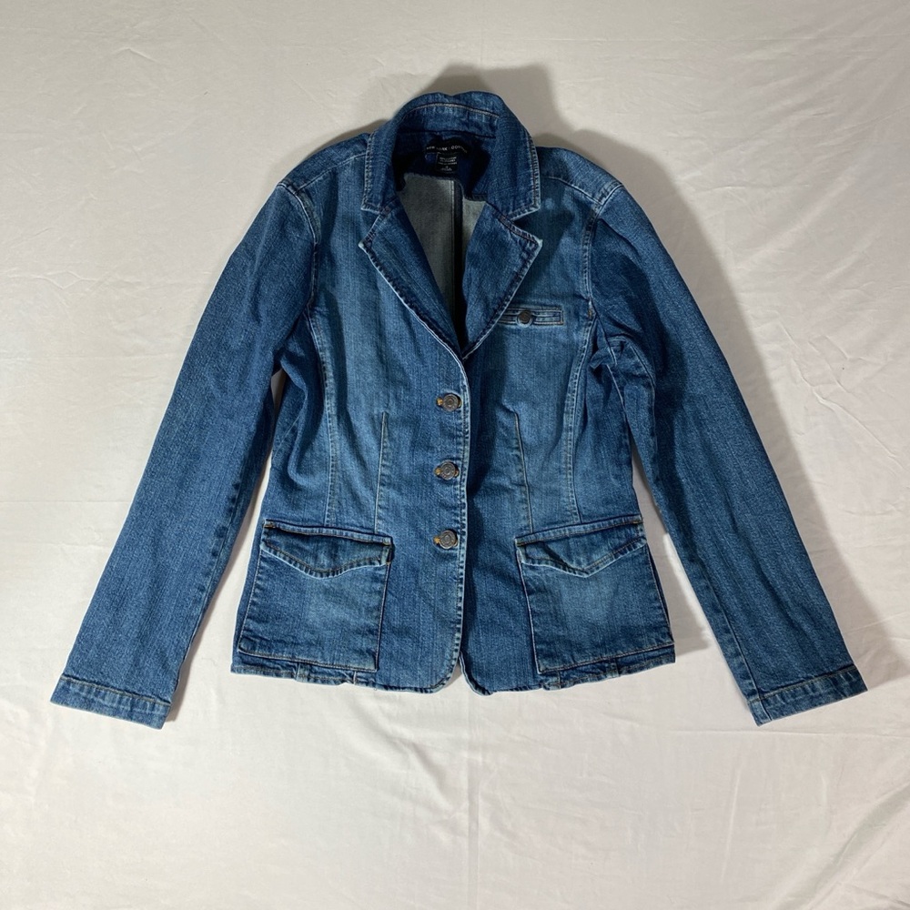 NY&CO Vintage Women's Blue Denim Blazer Jacket, Size Medium, Downtown Girl Core - Picture 4 of 10